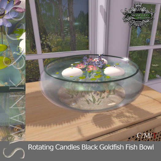 Second Life Marketplace Swank & Co. Rotating Candles Black Goldfish